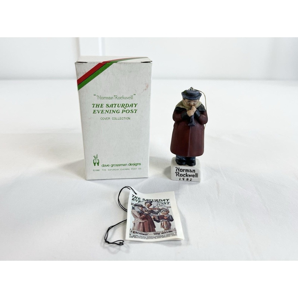 New‎ Vintage 1982 Norman Rockwell Dave Grossman "Cornettist" Christmas Ornament